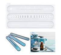 WANDIC Moule rond en résine pour encens, bâtons de phase de lune en silicone, brûleur d'encens, conteneur de cendres, décoration de la maison