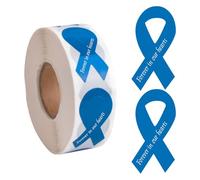WANDIC Ruban bleu autocollant de sensibilisation, 500 autocollants en forme de ruban "Forever in Our Hearts" pour la sensibilisation au cancer du côlon et de la prostate.