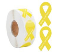 WANDIC Ruban jaune, 500 autocollants en forme de ruban "Forever in Our Hearts" pour le cancer de la vessie, le cancer de l'enfant, le cancer des os.