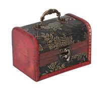 Wandisy Boîte de Rangement de Bijoux Vintage, vitrine décorative en Bois carrée, Vitrine décorative en Bois Faite Main de boîte de Rangement de Bijoux de Place carrée