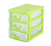 Wandisy Cadeaux de mai Organisateur de tiroir, Caisse en Plastique de récipient de boîte de Rangement de Maquillage de Bijoux(3 Couches Vertes)