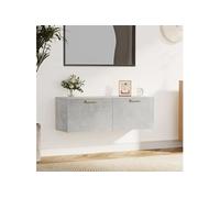 Wandkast 100x36,5x35 cm bewerkt hout grijs812946