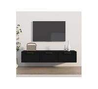 Wandkast 102x30x20 cm bewerkt hout zwart811404