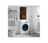 Wandkast 34,5x34x90 cm bewerkt hout gerookt eikenkleurig830505