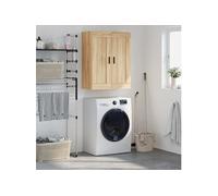 vidaXL Armoire murale – meuble flottant 3 compartiments, poignées, Chêne Sonoma, bois d'ingénierie