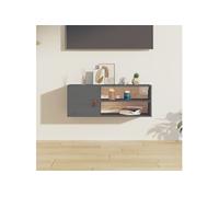 Vidaxl Armoire Murale Gris 80x30x30 Cm Bois De Pin Massif Marron