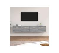 vidaXL Wandkasten 2 st 100x36,5x35 cm bewerkt hout grijs sonoma3115666 Gris G