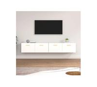 Vidaxl Armoires Murales 2 Pcs Blanc 100x36,5x35 Cm Bois D'ingénierie Multicolore