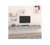 vidaXL Armoires murales 2 pièces Gris béton 102x30x20 cm Bois d'ingénierie marron