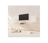 vidaXL Armoires murales 2 pièces Bois de pin massif Blanc 30x30x40 cm