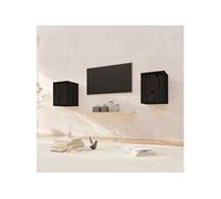 Wandkasten 2 st 30x30x40 cm massief grenenhout zwart813484