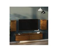 2x Armoires Murales Marron Miel 30x30x60 cm Bois de Pin Massif Meubles vidaXL