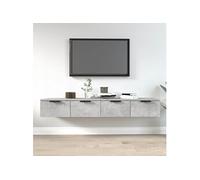 Wandkasten 2 st 68x30x20 cm bewerkt hout betongrijs3115895