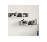 Wandkasten 2 st 75x18x16,5 cm bewerkt hout grijs sonoma eiken840440