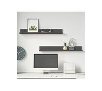 vidaXL Wandkasten 2 st 80x11x9 cm massief grenenhout grijs823606 Gris G