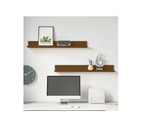 Vidaxl Étagères Murales 2 Pcs Marron Miel 80x11x9cm Bois De Pin Massif Marron