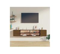 Wandkasten 2 st 80x30x30 cm massief grenenhout honingbruin818392