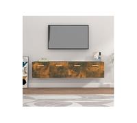 Vidaxl Armoires Murales 2pcs Chêne Fumé 80x35x36,5cm Bois D'ingénierie Multicolore