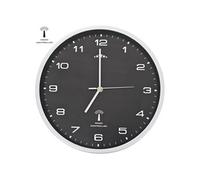 vidaXL Horloge murale radioguidée avec mouvement à quartz 31 cm Noir