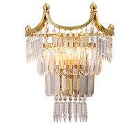 wandlamp Lampe murale luxe de luxe style européen cuivre cristal salon de fond de fond de mur de fond créatif français décoration murale LED Wandlamp