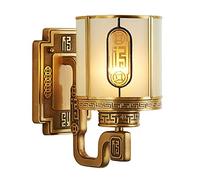 wandlamp Wall Lamp Copper New Chinese Style Wall-mounted Lamp Wall Lamp Bedroom Background Wall Chinese Antique Lighting Wall Lamp LED Wandlamp(A)