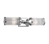 Wandlampe Elstead Lighting IP44 LED Spiegellampe Verre Structuré 2 Spots Silber