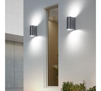 Wandlampe Extérieure LED ? Wandleuchte Terrasse Up Down Argent 2er Set IP44