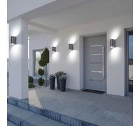 Wandlampe Extérieure Up Down LED Aluminium Wandleuchte Cour Argent 2 Lm GU10