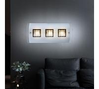 Applique LED Salon Cristaux Lampe de couloir Applique chrome, 3x 5W 3x 251lm blanc chaud, LxH 18x40 cm,Globo 48242-3