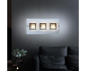 Wandlampe Globo Wandleuchte Cristal LED Chrom 3 Luminaires Couloir B 18cm