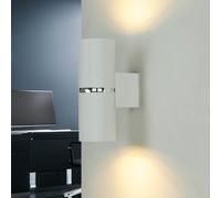 Wandleuchte Applique Murale Indirect H:15cm B : 5,5cm Petit Blanc Chrome 2x GU10