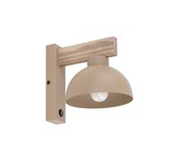 Wandleuchte Bois Métal E27 Interrupteur Beige B : 18 CM Murale chambre à coucher
