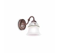 Wandleuchte Céramique Métal E14 En Cuivre Antique Blanc H:17 CM Campagne Murale