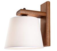 Wandleuchte Chambre À Coucher Flur Bois Stoff E27 BEVERELY Lampe Murale