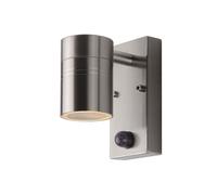 Wandleuchte Détecteur de Mouvement Acier Chrome IP44 GU10. H: 16 CM Lampe Jardin