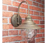 Wandleuchte E27 En Or Antique Métal Verre IP43 Éclairage Extérieur Verre Lampe