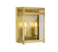 Wandleuchte Extérieur Entrée, Laiton Massif Verre. H:31 CM IP44 2x E14 Lampe Au