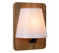 Lucide 77281/01/70 Idaho Applique Murale, E14, 15 W, Bois, Opalin, 12,5 x 12,5 x 25 cm