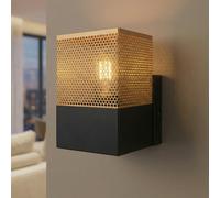 Wandleuchte Industrie or Noir E27 Jusqu'À 40W H:16 CM Intérieur Murale Manger