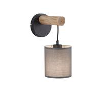 Wandleuchte Intérieur E27 H: 29,5 CM Bois Métal Tissu Applique chambre à coucher