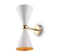 Wandleuchte Intérieur Tournant Haut Bas H:32 CM en Or Blanc 2x E14 Lampe de Mur