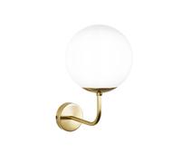 Wandleuchte Laiton Verre H: 27,5 CM en Bronze Blanc E14 Salle de Bain Mur Lampe