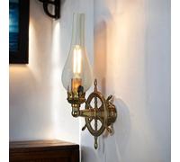 Wandleuchte Laiton Verre H:36cm VOLANTE maritime Lampe Salle de bain Escalier