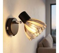 Wandleuchte Murale Globo 54315S-1, Verre Fumé Noir, 1 Ampoule E14, Ajustable