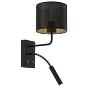 Wandleuchte Plastique Métal or Noir Couloir Liseuse Interrupteur E27 Murale