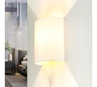 Wandleuchte Tissu Connecteur Abat-Jour Blanc Câble Couloir Blendarm Lampe Alice