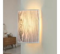 Wandleuchte Up Bas Nature E27 Tissu En Bois Optique Applique Murale Salon Alice