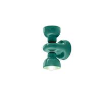 Wandleuchte Up Bas Turquoise Céramique H: 25,5 CM Indirect 2x E14 Murale Couloir