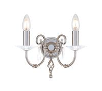 Wandleuchte Wandlampe En Acier Nickel H 22 cm E14 2 Flammes Style Classique