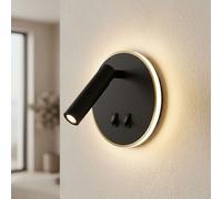 Wandleuchte Wandlampe LED Noire, Spot Verstellable, 2 Interrupteurs
